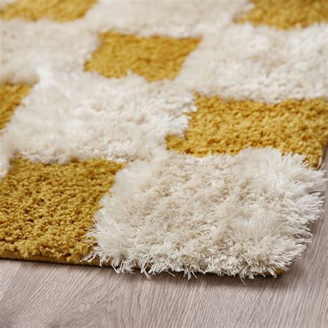 RULLBANA white/yellow 133x195 cm large rug .